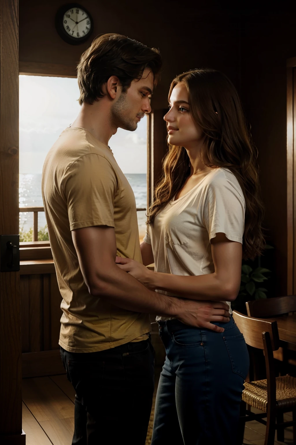 Two people kissing