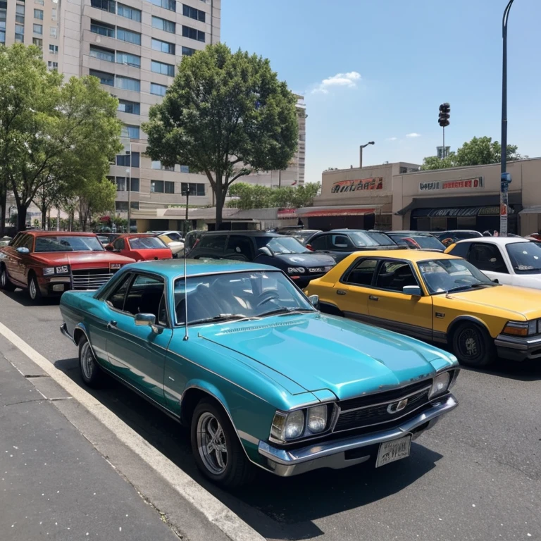 Parking spots, big city, many cars, difficult to park and find free spots