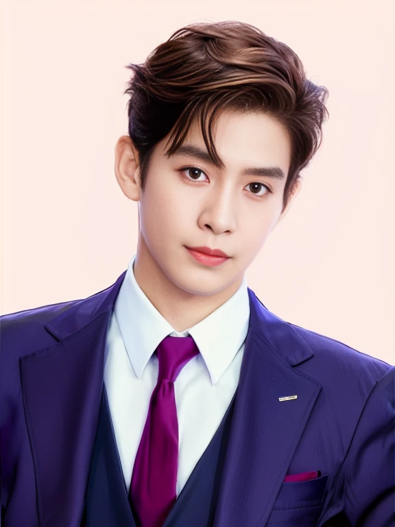 Renfer realistic a man in a suit and tie, inspired portrait of kpop idol, high quality portrait official