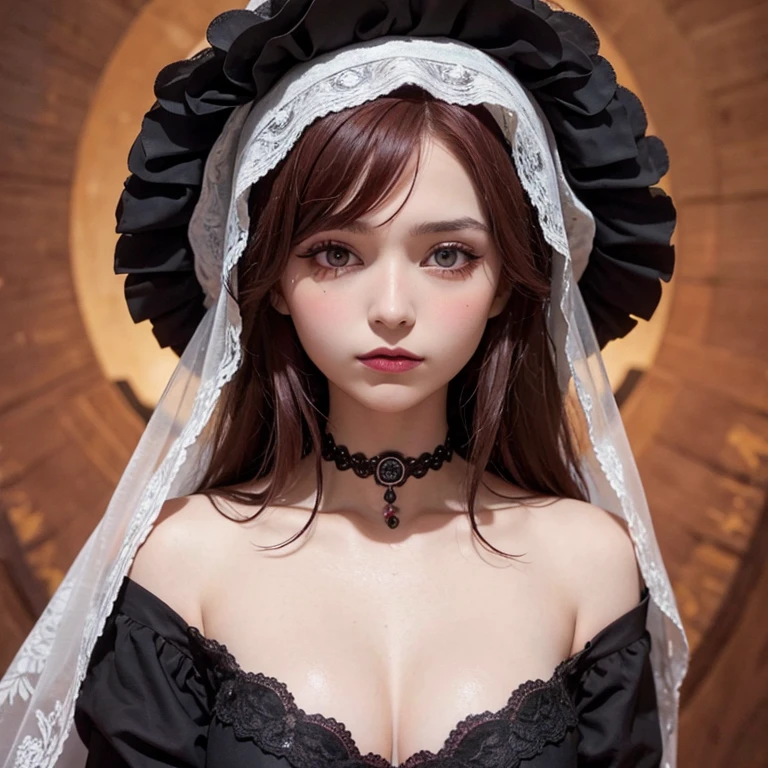 Femme jour des morts mexicain maquillage de sainte mort rose rouge voile