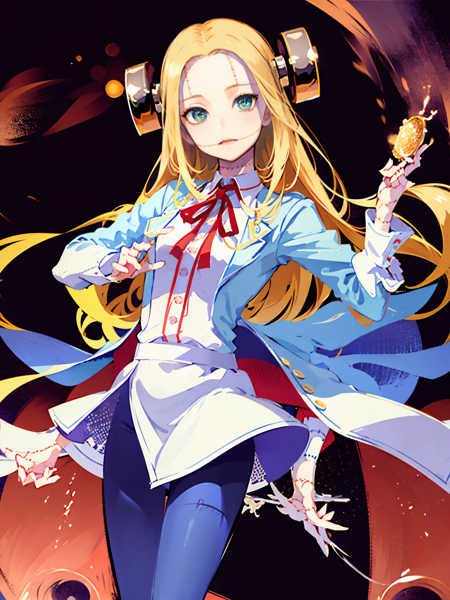 ((masterpiece, best quality)), (1girl), (solo), (female focus), (ash blonde hair, long hair, hair over one eye), green eyes, sad eyes, cold facial expression, cold look, pale skin, colour grading, dark illustration, extreme quality, radiant, extremely detailed, ultra-detailed face, ultra hd 8k, ultra digitality, mythical, dark lightning, perfect face, beautiful, (perfect composition: 1. 4), detailed face and body, award-winning photography , detailed face, detailed hands, looking at the viewer, cinematic lighting, (necromancer), (villain), (masterpiece, best quality, ultra-detailed, best shadow), (beautiful detailed face, feminine features), (best illumination), ((cinematic light)), colorful, hyper detail, dramatic light, intricate details, (dark circle under eyes), decadence, stunning, eerie, (madaraki fran), full frontal, naked body