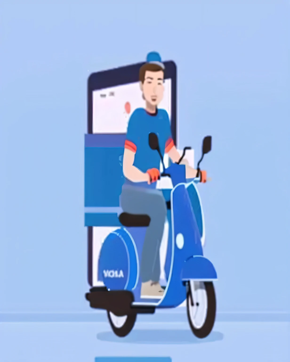 un gros plan d&#39;a person riding a scooter with a cell phone, image d&#39;avatar, Illustration simple, plaque d&#39;illustration, Illustration commerciale, moped, 🚿🗝📝, illustration », High-quality illustration, detailed illustration, Photographie de Kurzgesagt, illustration 2d, illustration 2d, illustration!, Image de profil, c&#39;est facile, rotoscopie