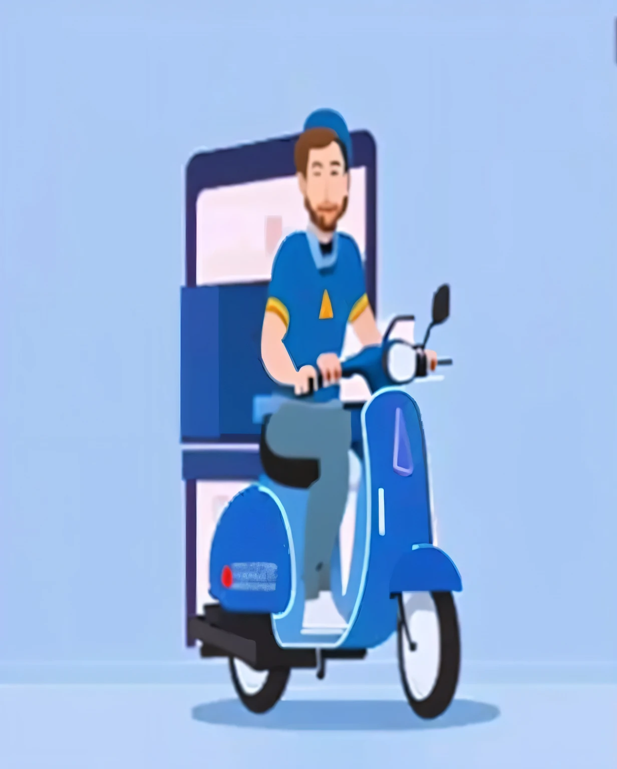 un gros plan d'a person riding a scooter with a cell phone, image d'avatar, Illustration simple, plaque d'illustration, Illustration commerciale, moped, 🚿🗝📝, illustration », High-quality illustration, detailed illustration, Photographie de Kurzgesagt, illustration 2d, illustration 2d, illustration!, Image de profil, c'est facile, rotoscopie