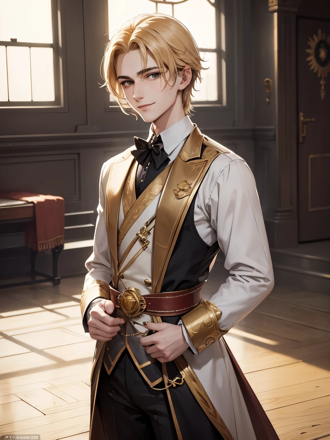 Nikolai has golden hair, shaved on one side and styled on the other, light brown eyes and slightly crooked nose, he has a beautiful face, "outlined by the features of a fairy-tale prince". He is described as extremely charming, handsome and smiling