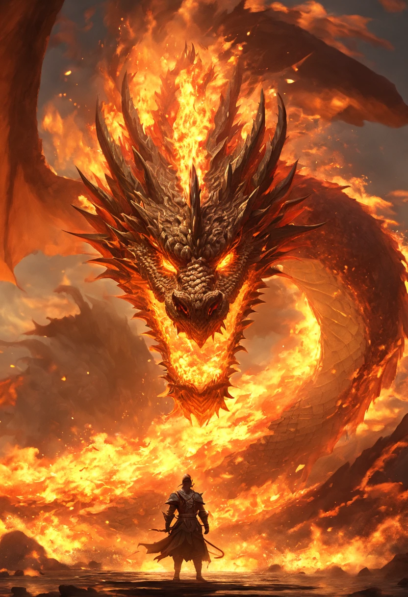 ((Unparalleled)), ((Meticulous)), ((4K)), ((Striking)), ((Enchantinind-blowing)), Dragon Rider, Fire, Scales, raw photo, dramatic lighting, Striking illumination, Intense lighting,