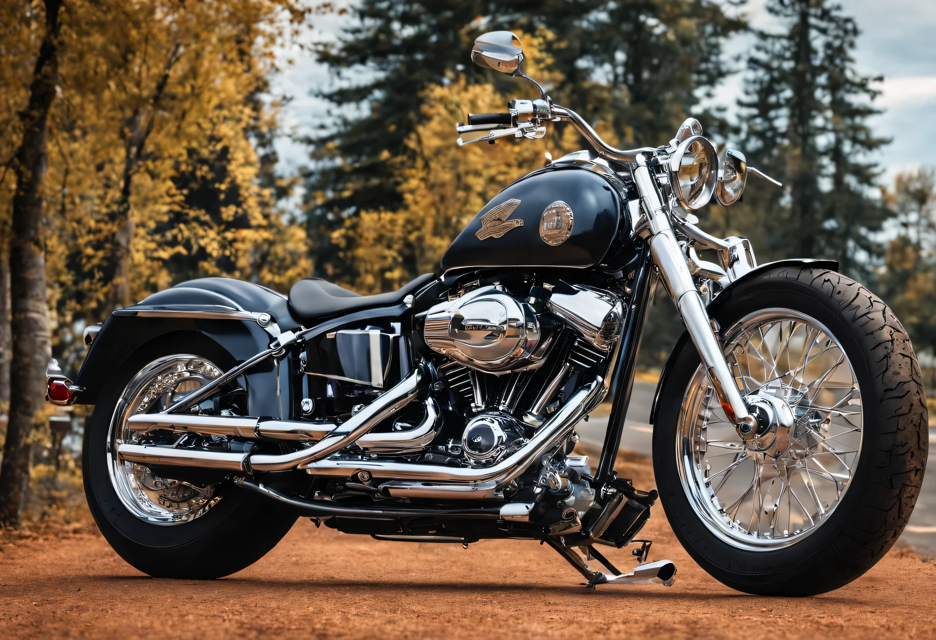 Harley-Davidson 100 years later、8 mufflers、V-type engine、chopper handle、(highest quality,4K,8K,High resolution,masterpiece:1.2)MK101 Lulu, become familiar with, multicolored digital sketch,(Smooth:1.1) (Bold design:1.1),clean lines,(Glossy finish:1.1),(blueprint:1.1),(perfection,wonderful:1.1),(notebook:1.1)