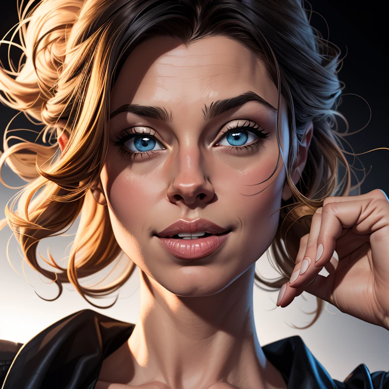 (cartoon style:1.2), Drawings of ([Brad Pitt, Christian Bale]), portrait, perfect eyes, detailed face, black background, fun posing, flirty look, Centered, scale to fit the dimensions