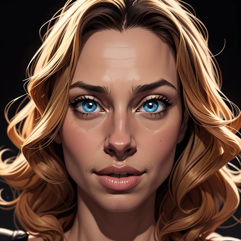 (cartoon style:1.2), Drawings of ([Brad Pitt, Christian Bale]), portrait, perfect eyes, detailed face, black background, fun posing, flirty look, Centered, scale to fit the dimensions