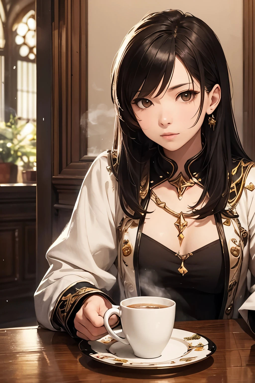 masterpiece, top quality, 1 saint character, Ragnarok Online Mobile Game, saint equipment, Asian race, realistic face model, drinking coffee, casual photo --s2
A masterpiece of top quality, featuring a saint character from Ragnarok Online Mobile Game, exquisitely dressed in saint equipment. With a calm and serene expression, the Asian character sits comfortably in front of a cozy cafe. His realistic face model reflects the tranquility and wisdom of his saintly status. The steaming cup of coffee in his hand adds a touch of warmth and homeliness to the scene, making for a captivating and visually stunning image. --auto--s2