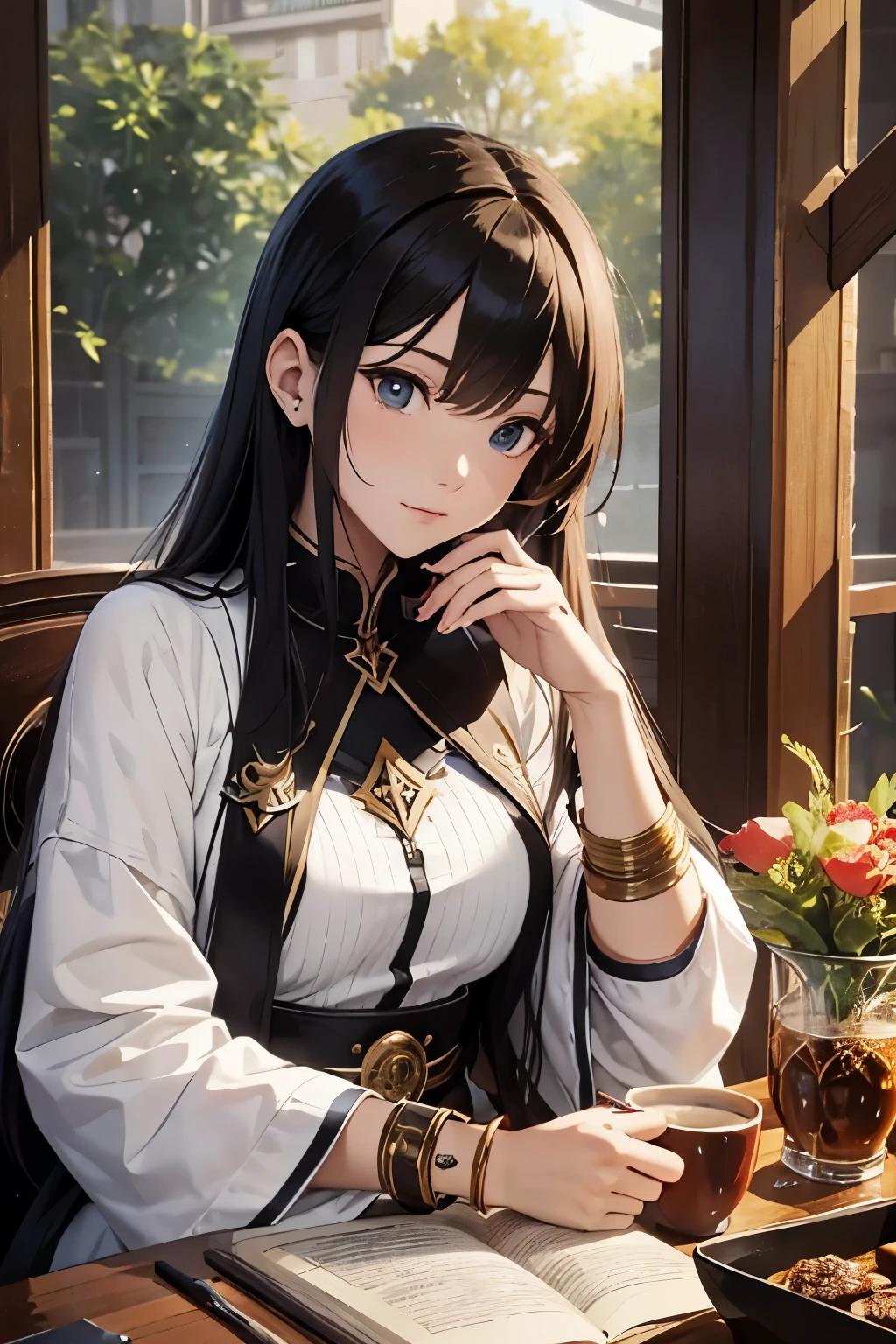 masterpiece, top quality, 1 saint character, Ragnarok Online Mobile Game, saint equipment, Asian race, realistic face model, drinking coffee, casual photo --s2
A masterpiece of top quality, featuring a saint character from Ragnarok Online Mobile Game, exquisitely dressed in saint equipment. With a calm and serene expression, the Asian character sits comfortably in front of a cozy cafe. His realistic face model reflects the tranquility and wisdom of his saintly status. The steaming cup of coffee in his hand adds a touch of warmth and homeliness to the scene, making for a captivating and visually stunning image. --auto--s2