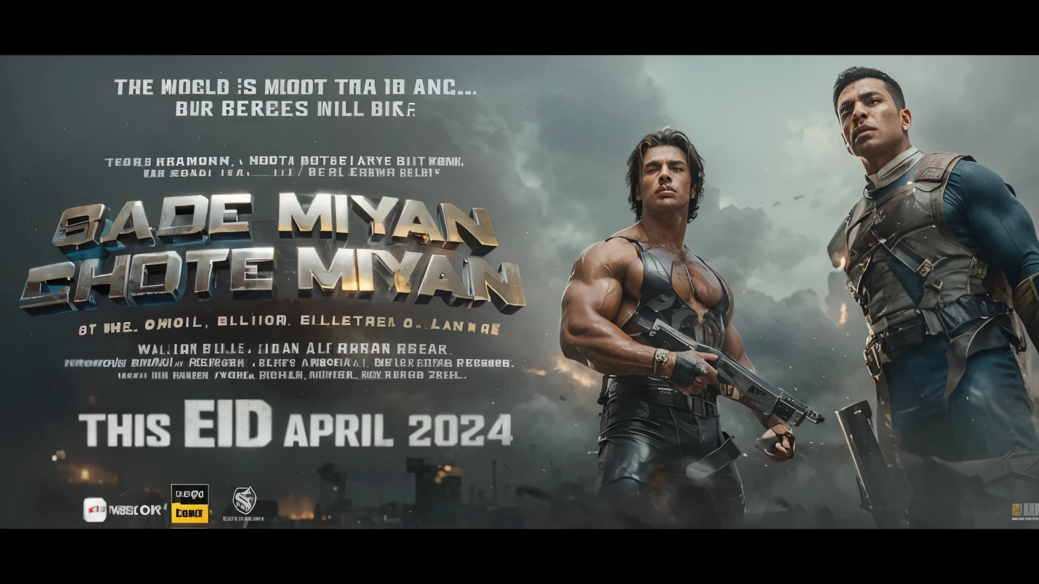 Superhero. Model. Blood. Sky. Aeroplane. Bodybuilder. Action. Oily. HDR. Full hd. 