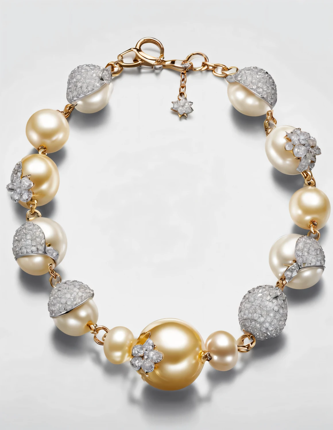 style of constructivism , portrait,In 1920,Unique pearl and diamond bracelet style bracelet,Stand out with its exaggerated design and exquisite craftsmanship。First of all, this kind of bracelet is very visually impactful..。its beads are larger than ordinary ones,and extremely dense。Some pearls are as big as quail eggs,The surface shines with a deep luster,Seems to reflect everything around it。And the inlay of diamonds is even more bold,Each one is as bright as a star,Covers almost the entire surface of the bracelet。
The chain part of the bracelet is return different。it不是由单一的黄金或platinum制成,it is made of a mixture of various metals,such as gold、platinum、rose gold etc..,Create unique color contrasts。The shape of the chain is return carefully designed,distortion、bending,return,This kind of bracelet usually comes with various pendants and decorations。Some pendants are heart-shaped,Some are flowers or other abstract shapes。These pendants and ornaments feature pearls and diamonds,Make the whole bracelet look more gorgeous and exaggerated。This bracelet is very eye-catching,几乎所有的目光都会被it吸引。People who wear this kind of bracelet will undoubtedly become the focus of banquets or social occasions.。it'More than just a decoration,it is return a symbol of personality and status.。
