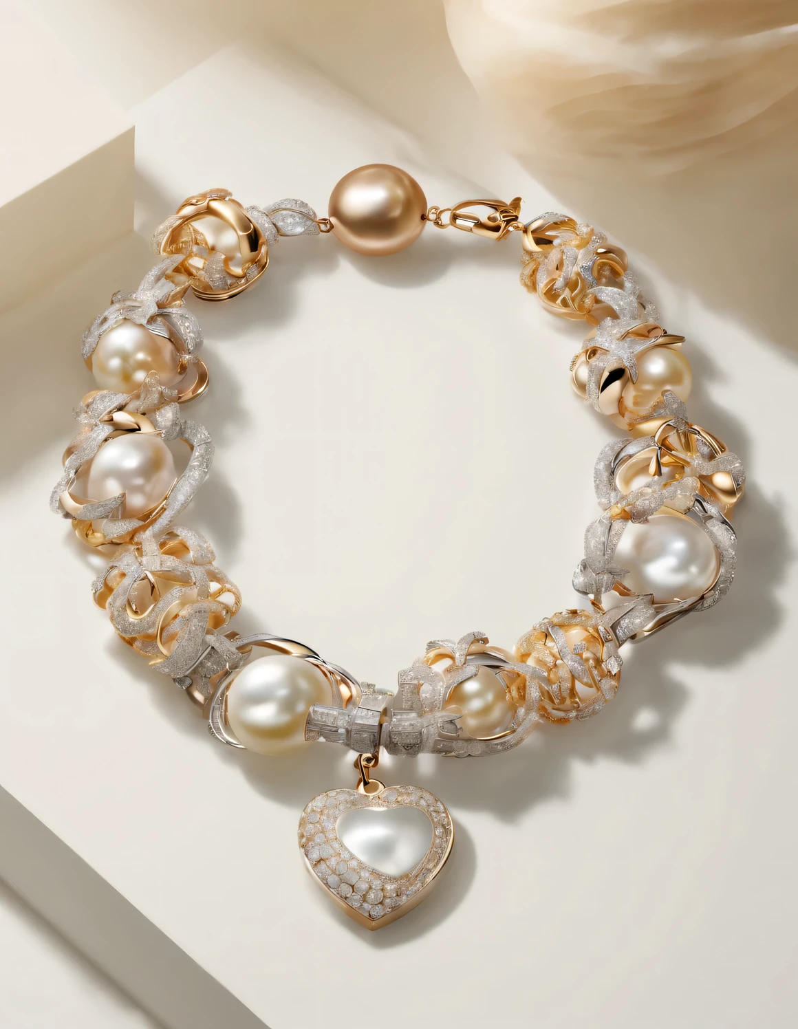 style of constructivism , portrait,In 1920,Unique pearl and diamond bracelet style bracelet,Stand out with its exaggerated design and exquisite craftsmanship。First of all, this kind of bracelet is very visually impactful..。its beads are larger than ordinary ones,and extremely dense。Some pearls are as big as quail eggs,The surface shines with a deep luster,Seems to reflect everything around it。And the inlay of diamonds is even more bold,Each one is as bright as a star,Covers almost the entire surface of the bracelet。
The chain part of the bracelet is return different。it不是由单一的黄金或platinum制成,it is made of a mixture of various metals,such as gold、platinum、rose gold etc..,Create unique color contrasts。The shape of the chain is return carefully designed,distortion、bending,return,This kind of bracelet usually comes with various pendants and decorations。Some pendants are heart-shaped,Some are flowers or other abstract shapes。These pendants and ornaments feature pearls and diamonds,Make the whole bracelet look more gorgeous and exaggerated。This bracelet is very eye-catching,几乎所有的目光都会被it吸引。People who wear this kind of bracelet will undoubtedly become the focus of banquets or social occasions.。it'More than just a decoration,it is return a symbol of personality and status.。