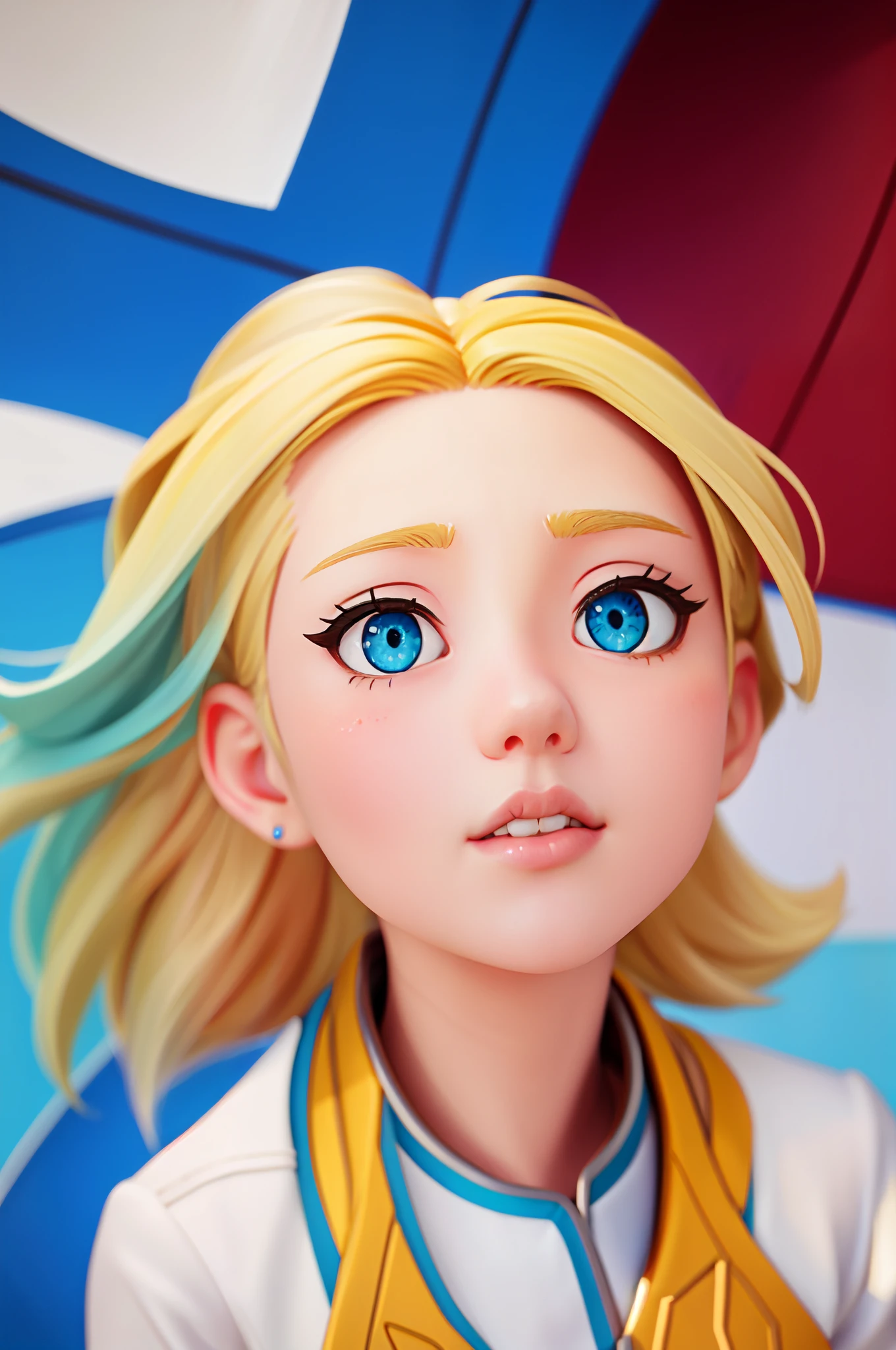 girl with blonde hair and blue eyes looking up, rossdraws portrait, artwork in the style of guweiz, stunning anime face portrait, rossdraws global illumination, :: rossdraws, rossdraws 1. 0, digital anime illustration, rossdraws digital painting, detailed digital anime art, beautiful anime portrait, artgerm and atey ghailan