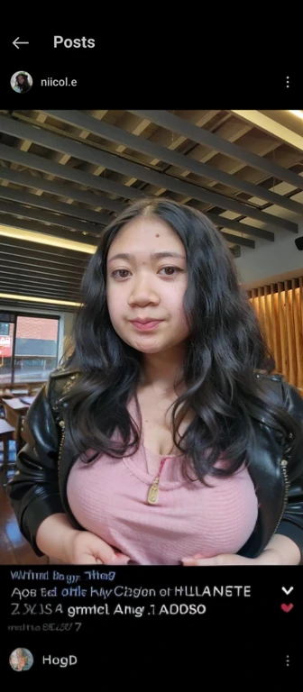 arafed woman with long black hair and a pink shirt, a young asian woman, louise zhang, with long hair, south east asian with round face, wenfei ye, asian girl with long hair, xision wu, female with long black hair, leslie zhang, 18 years old, 2 7 years old, 2 8 years old, 2 3 years old, top half view, top zoom in, Big tits, huge tits, no clothes, sexy, cute, wide hips, thick thighs, pear-shaped body, minimal clothes, thick, bbw, chubby stomach, thick nipples, nipple piercings, large areola, hard nipples, piercing through shirt, nipples hard through shirt, busty, major cleavage, naked, ripping through top,  spilling over sides, bra too tight, giant tits, dominatrix, dominatrix clothes