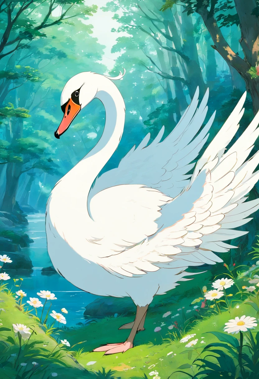 swan that nests in tundra regions of the new and old worlds