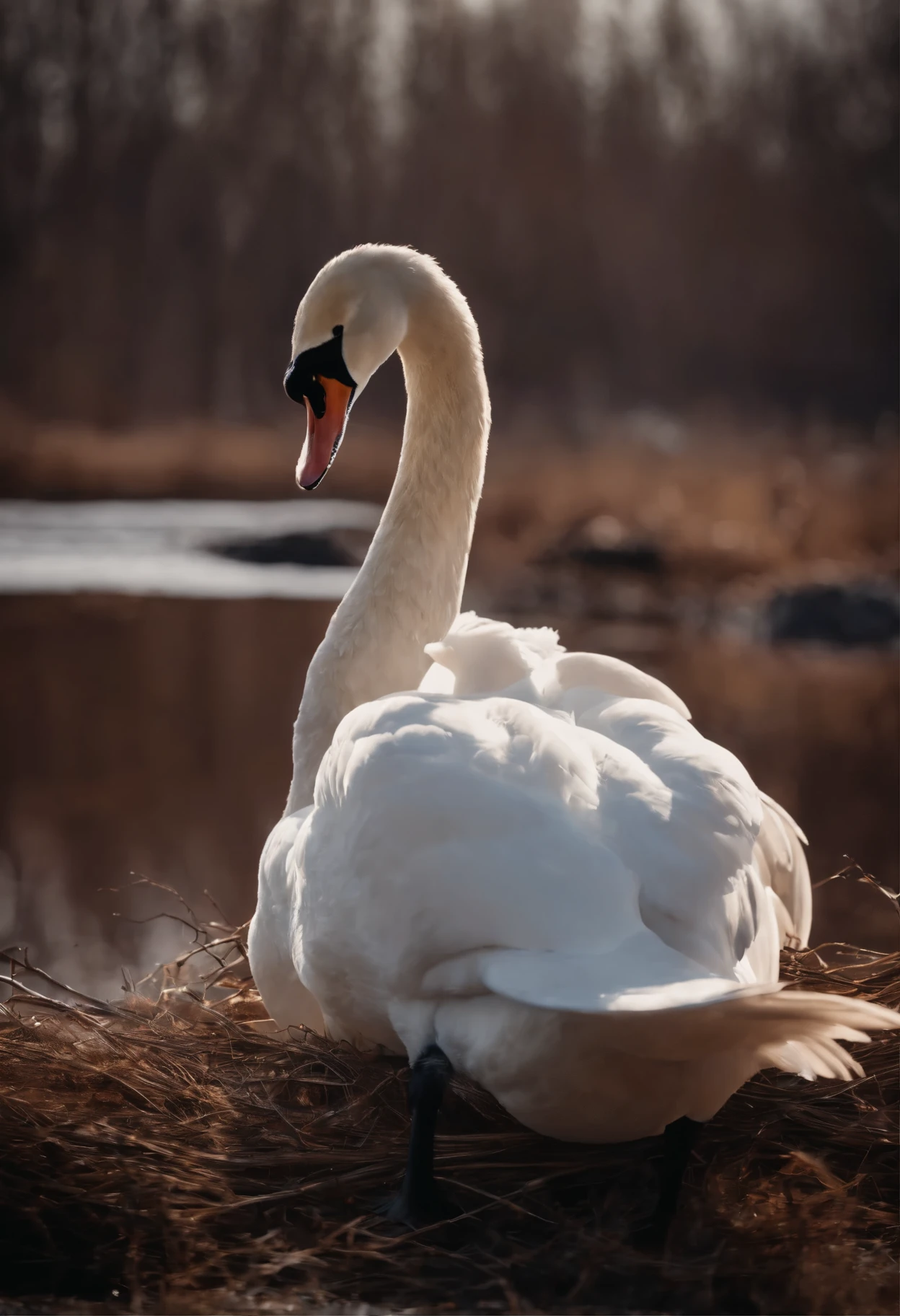 swan that nests in tundra regions of the new and old worlds