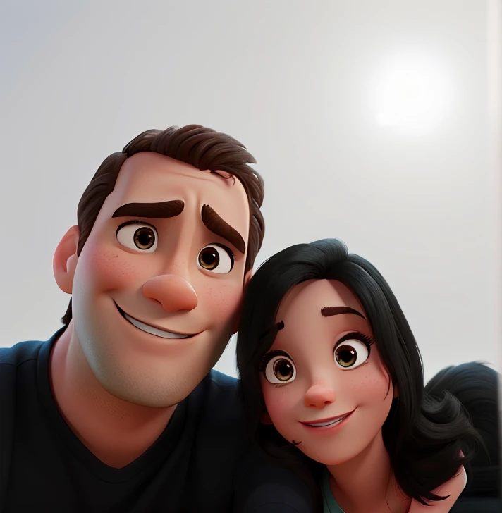 casal homem e mulher no estilo Disney Pixar, alta qualidade, melhor qualidade