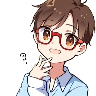 Cute male characters in their 40s and 50s、brown hair、brown eyes、fair-skinned and young々work、An attractive character with a friendly smile and warm eyes directed towards the upper left.、wear navy-rimmed glasses、stay stylish、further enhances his intellectual charm。Clothes are casual and modern、perfect for his age。flat design style、With simple and clean lines、Highlights his likeable and approachable personality。The background is light blue