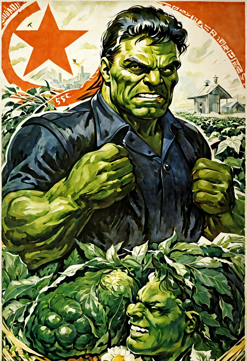 soviet poster, Hulk collective farmer