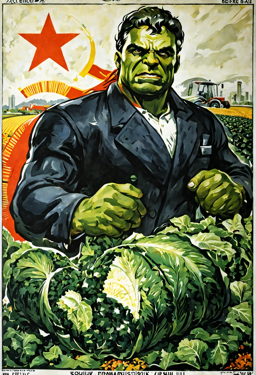 soviet poster, Hulk collective farmer