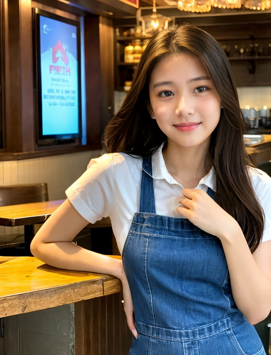 beautiful girl、waitress、21 years old、restaurant、