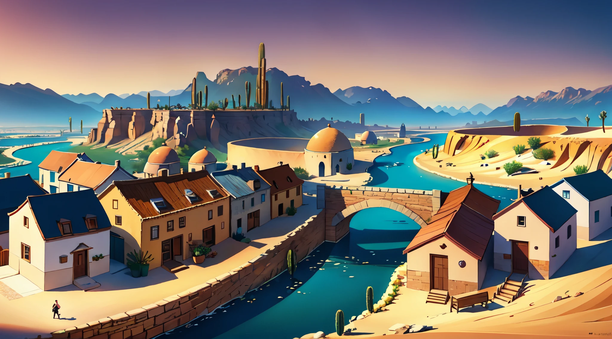 small village in desert oasis
