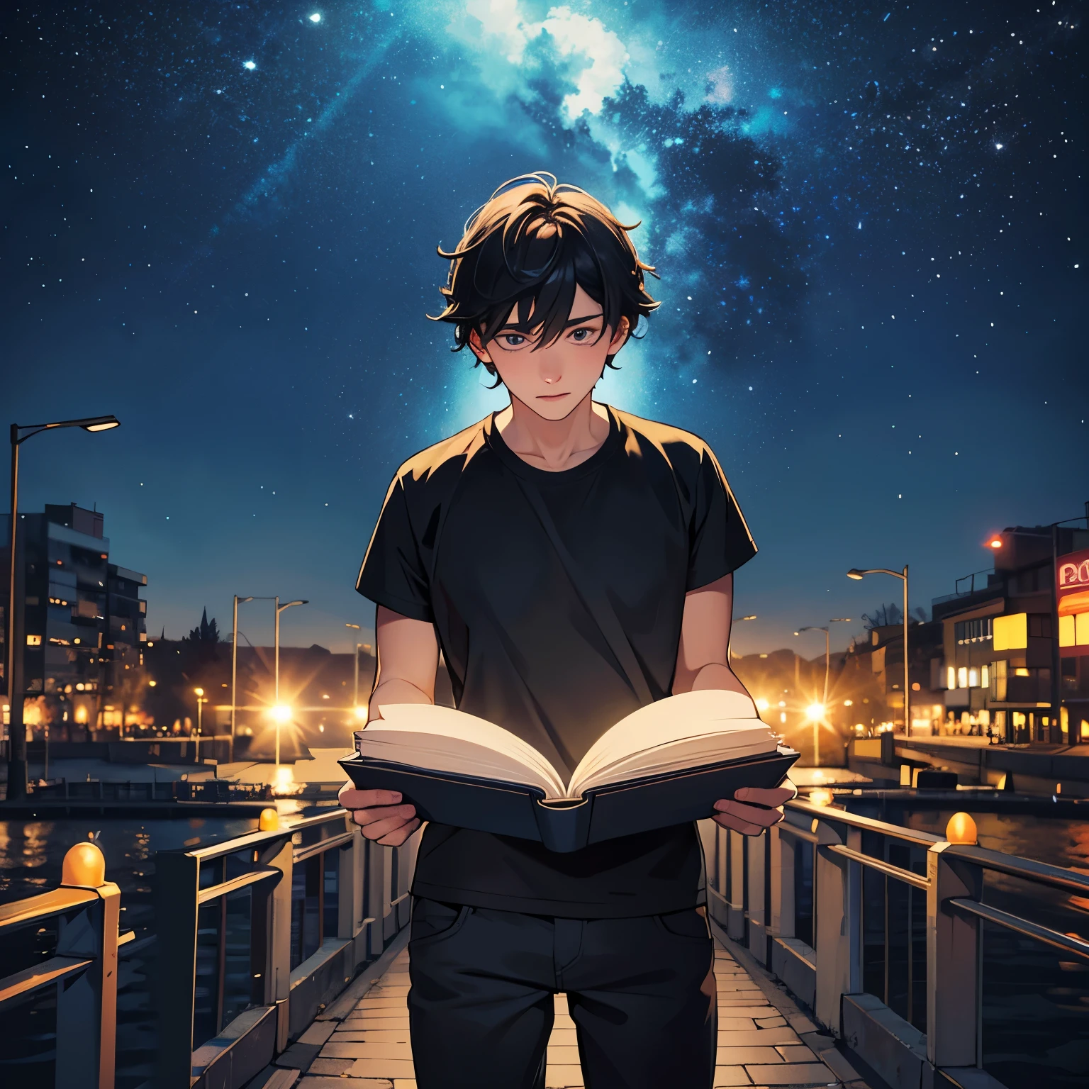 Era uma noite comum na cidade de Neoport. John, A young college student, dedicated himself to his books and monotonous classes. Contudo, tudo mudou quando, sem aviso, a strange feeling came over him. Your senses sharpened, e ele viu o mundo de uma maneira completamente nova.

Ao caminhar pelas ruas iluminadas, John percebeu que podia manipular a luz ao seu redor com um simples pensamento. Fascinado e confuso, ele experimentou seus novos poderes, making the lights blink and dance to the rhythm of your desires. The discovery left him astonished, as he realized his ordinary life was turning into something extraordinary.