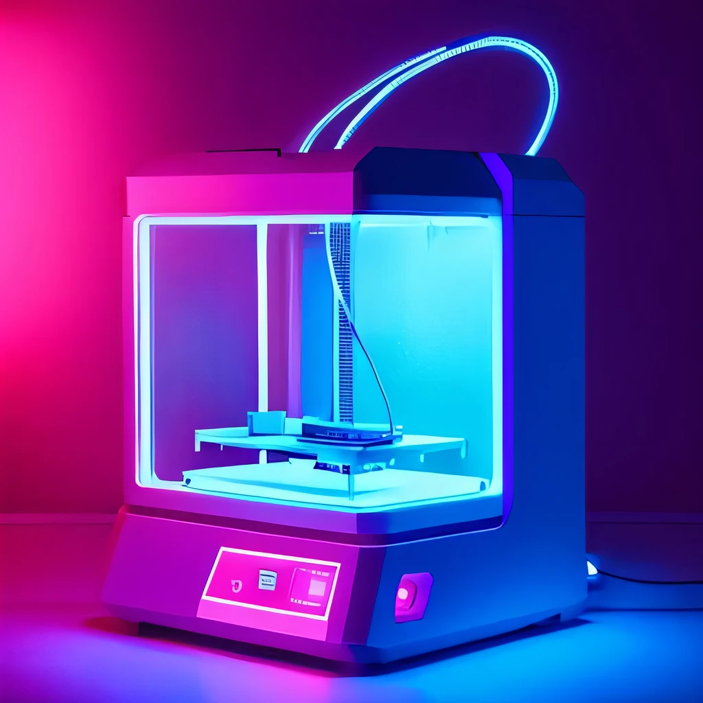 3D printer of the future pink purple light blue