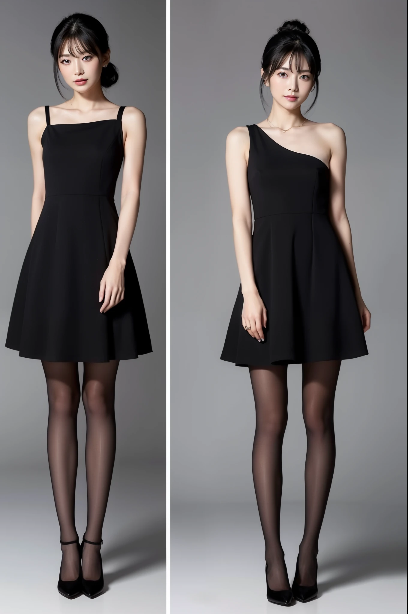 上流階級の黒いdressを着た女性の接写, Black dress, 彼女は黒いdressを着ています, (wearing pantyhose)、ベルト付きブラックdress, 開いたdress, エレガントなdress, Choi Hong Hwa, 黒いdressを着て, セクシーなdress, 黒いdressを着ている, Gombi, スタイリッシュなdress, dress, Elegant asymmetry, Hwang Se-ha