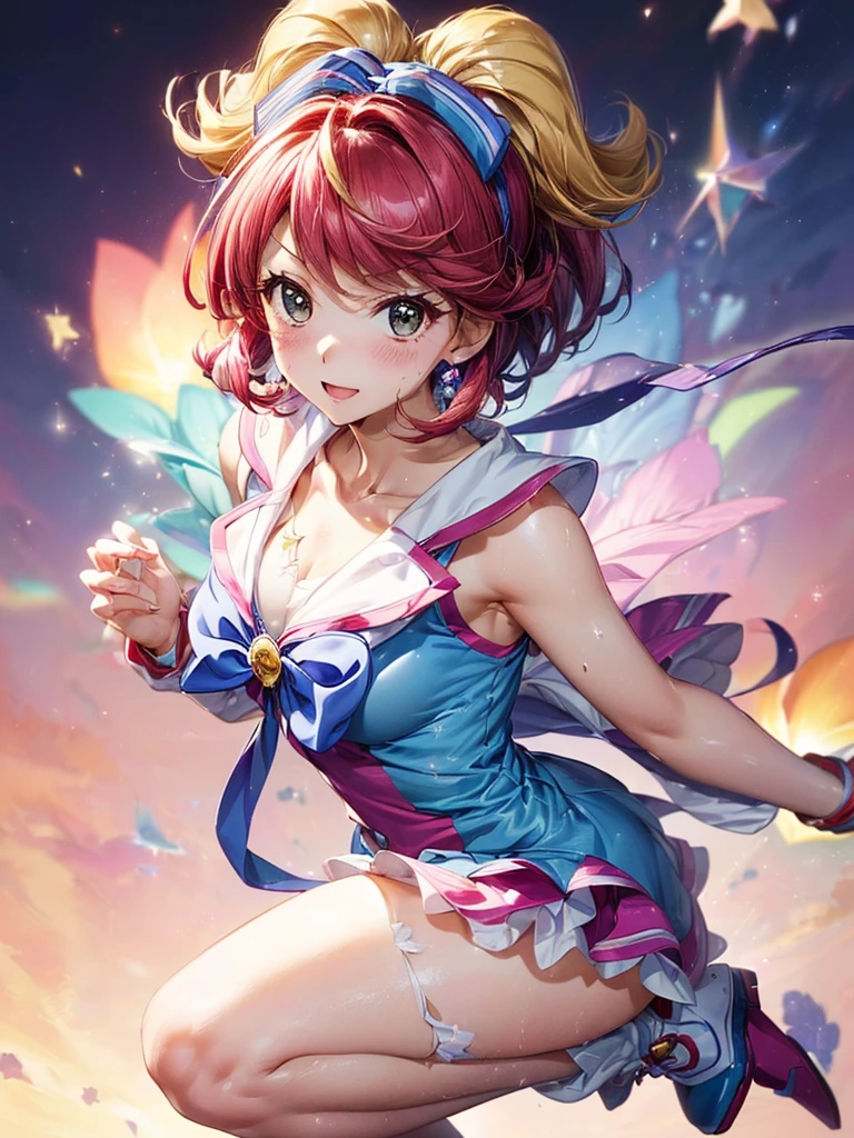 hight resolution, top-quality, ultra-quality, The ultra-detailliert, lighting like a movie、full of sweat、Wearing sweat、(((((セクシープリキュアオールスターズウェディンク,))))(((フェラチオ、手コキ、パイズリ)))、、