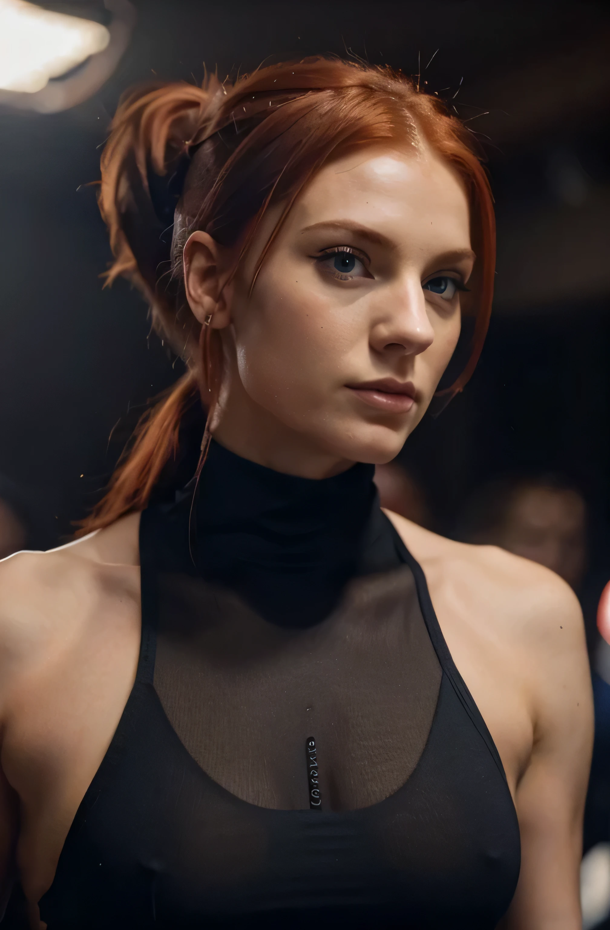 a close up of a woman in a black top and a man in a red shirt, anna nikonova aka newmilky, julia gorokhova, angelina stroganova, yelena belova, anastasia ovchinnikova, dasha taran, madison beer as leeloo, portrait sophie mudd, aleksandra waliszewska