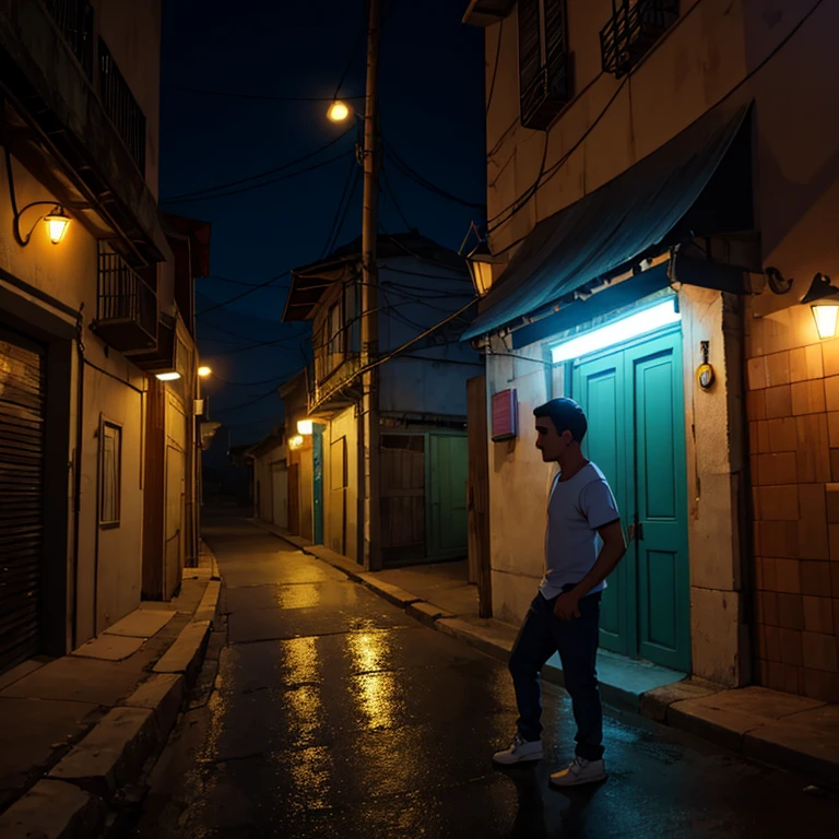 John esta andando pela cidade a noite e comeca a usar seus pederes nas luz dos postes iluminado 