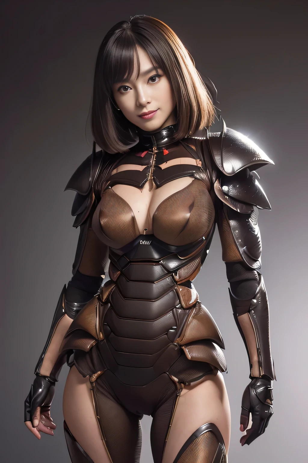 (High resolution,masterpiece,highest quality,Very detailed CG, anime, official art:1.4), realistic, photograph, amazing detail, all complicated, luster and luster,great many layers, 8k wallpaper, 3D, sketch, cute, figure,( alone:1.4), perfect female proportions,villain's daughter, (Fusion of dark brown cockroach and lady:1.4), (brown cockroach form lady:1.2), (brown cockroach woman:1.2), (Fusion:1.2), (alone:1.4), (evil smile:1.2), muscular, abs, (Cockroach brown exoskeleton bio insect suit:1.4), (Cockroach brown exoskeleton bio insect armor:1.2), (brown transparent cockroach feathers:1.4), (brown cockroach antenna:1.3),