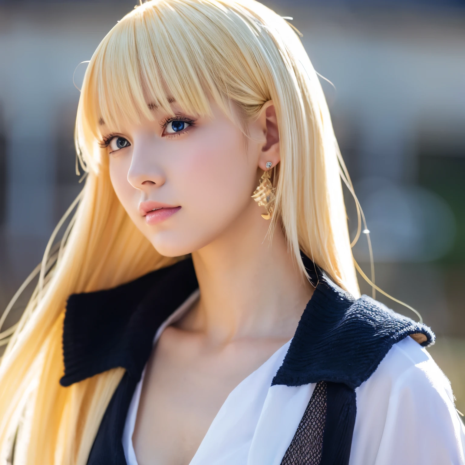 anime beautiful girl blonde Lady