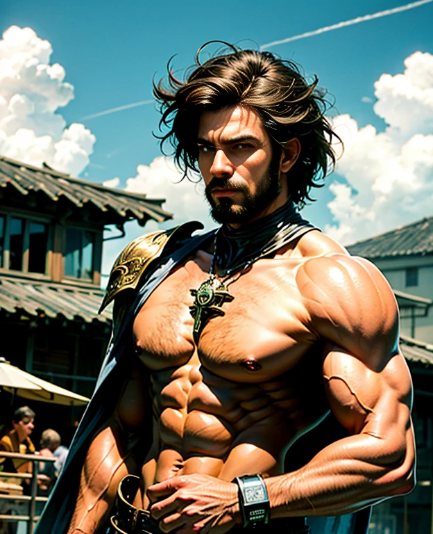 Homem forte cabelo grisalho