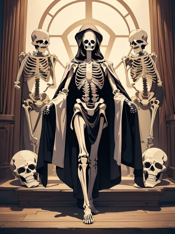 (masterpiece, high quality, high resolution, absurd, super detailed, 8k),(skeleton in robes)