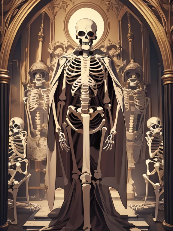 (masterpiece, high quality, high resolution, absurd, super detailed, 8k),real,(skeleton in robes)