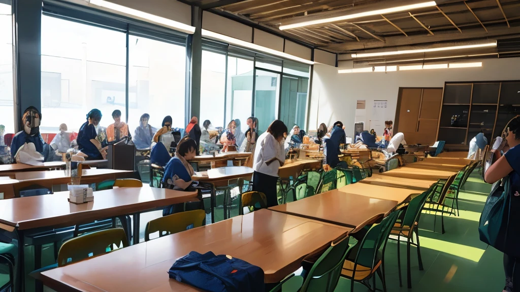 canteen、There are a lot of people