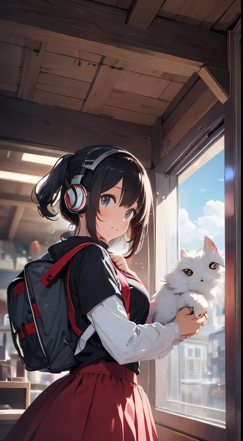 She created an amazing image of a girl who dreams of flying in the sky with her pet dragon. The images have a colorful and whimsical atmosphere, And the girl and the dragon look very happy and free. The image has、There are also details that indicate the character and hobbies of the girl, Her headphones and more, Her backpack, and her sketchbook. The image impressed the judges and readers with its originality and creativity.