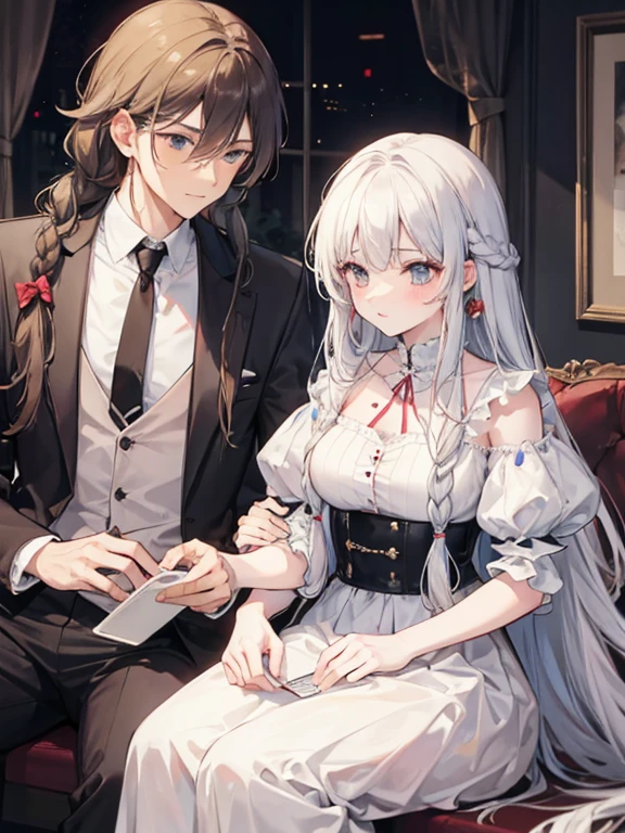 couple,A woman with long hair and a man with braids
