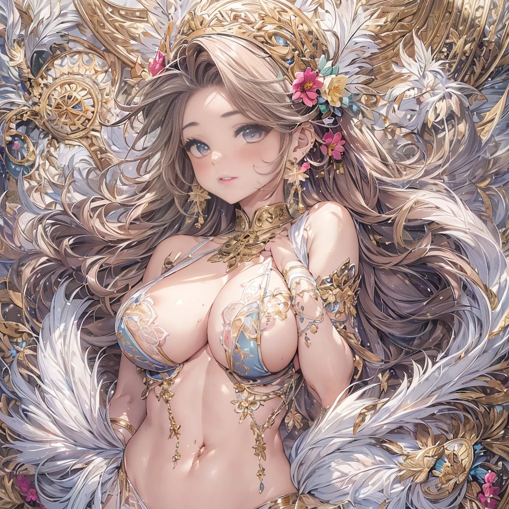 mature woman、sensual curves、huge breasts、thighs、bubble、お尻のmasterpiece, 最high quality, Super detailed, full body shot, mature woman, beautiful mature woman, nightgown and underwear, enchanting smile, thick lips, Chubby lips, blush, looking at the viewer, provocative expression, beautiful髪型, cleavage, Plump、curvy hips、attractive face、sexy lingerie 、an inviting gaze、Expression of emotions、Lewd underwear、(((erotic see-through lingerie set)))、Standing position、gorgeous accessories 、big breastsの女性, bare shoulders, golden hair, colored feather, metal ornaments, colored flowers, particle, light, (masterpiece, 最high quality, 最high quality, official art, beautiful and aesthetic:1.2), (1 girl:1.3), very detailed,(fractal art:1.1),(colorful:1.1)<(flowers:1.3),most detailed,(zentangle:1.2), (dynamic pose), (abstract background:1.3), (shiny skin), (lots of colors :1.4), ,(earrings:1.4), (feather:1.4),masterpiece, 最high quality, Super detailed, 30~40 years, full body shot, beautiful 、various hairstyles,gold headband,plump breasts,beautiful butt,greek clothing,Tulle covers the breasts,perfectly proportioned, detailed clothing details,marble,god statue,cinematic lighting, film grain, Fuji color, 8K, masterpiece, Super detailed, high detail, high quality, High resolution, 、(((erotic see-through lingerie set)))、gorgeous accessories、raise your butt, from below, (((NSFW:1.2)))、exposed chest、Openwork decoration,(((see through dress)))、(((anatomically correct body))) , 最high quality, Super detailed, (((Lewd underwear)))、raise your butt, from below, (NSFW: 1.4)、exposed chest、(((Healing face)))、Openwork decoration,(((R-18)))、Hakari、Whirlpool、thighs, big breasts, Are standing, cowboy shot, blush, 1 girl, (masterpiece:1.3), (High resolution), (8K), (very detailed), perfect face, Nice eyes and face, (((最high quality))), (Super detailed), detailed face and eyes, (alone), High resolution、beautiful目,(((sexy pose)))、(((big breasts)))、((beautiful eyes))、luxury、(((超High resolution)))、(((detailed description)))、(((chubby body shape)))、(((Body parts that match the anatomy)))、beautiful長いまつ毛、Balanced body shape、2Book Arm、2 legs、Legs and arms of just the right size、Fishnet tights、glamorous
