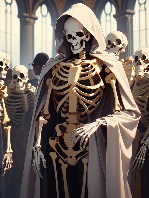(masterpiece, high quality, high resolution, absurd, super detailed, 8k),real,(skeleton in robes)