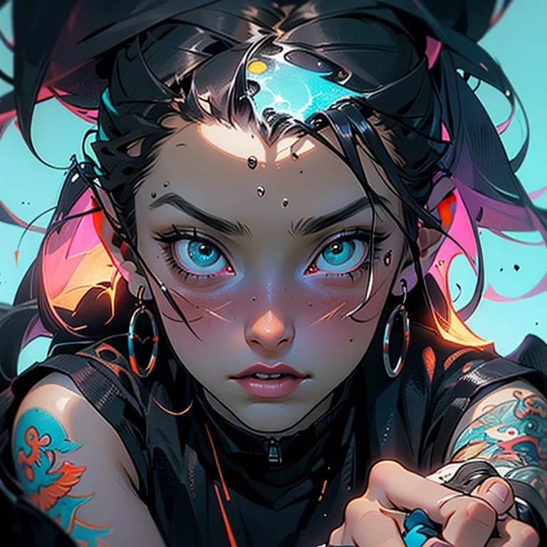 (night time scene), horor, Haunted, dead body, skulls, Vampirella sexly vestindo um maiô vermelho escuro, blood splatters, night at the cemetery, crescent moon, fullmoon, fog, gargoyle, skulls on the ground, oily shiny skin, lateral view, athletic and fit body, naughty, slutty, perfect hands, detailed hands, perfects eyes, Detailed olos, provocative, sexly, naughty, posando, hands and arms at the side, Body cute, heartistry in hand, very muscly, ultra detaild, (beautiful and clear background:1.2),, fantastic paintings ,graffiti style, flowers , a t-shirt or dress with a white blouse underneath, with both fists in fighting position, and bracelets, fighting against an enemy, with long black hair , colorful stained glass, out, Vibrant, Alphonse Mucha Style, fantastic paintings by joe madureira ,high qualiy, artistry,Kelly Brook beautiful woman with long hair , , soul, digital illustration, comic style, Perfect Anatomia, centred, approaching perfection, dynamic, highy detailed, Watercolor painting, artistrystation, artistry conceituale, Soft, sharp focus, illustration, artistry by Carne Griffiths e Wadim Kashin,large breasted,alone anime girl with a medium length pose and cute clothes, short pastel blonde hair , heterochromia, Perfect Anatomia, centred, approaching perfection, dynamic, highy detailed, character sheet, artistrystation, artistry conceituale, Soft, sharp focus, illustration, artistry by kim jung gi,, artistrygerm, Carne Griffiths e Wadim Kashin , Sasha Yakovleva, lazy, Jeremy Mann, full body shot shot, character sheet, lightning wave, beautiful anime Watercolor painting, realisitic, HDR, ultra HD, dynamic