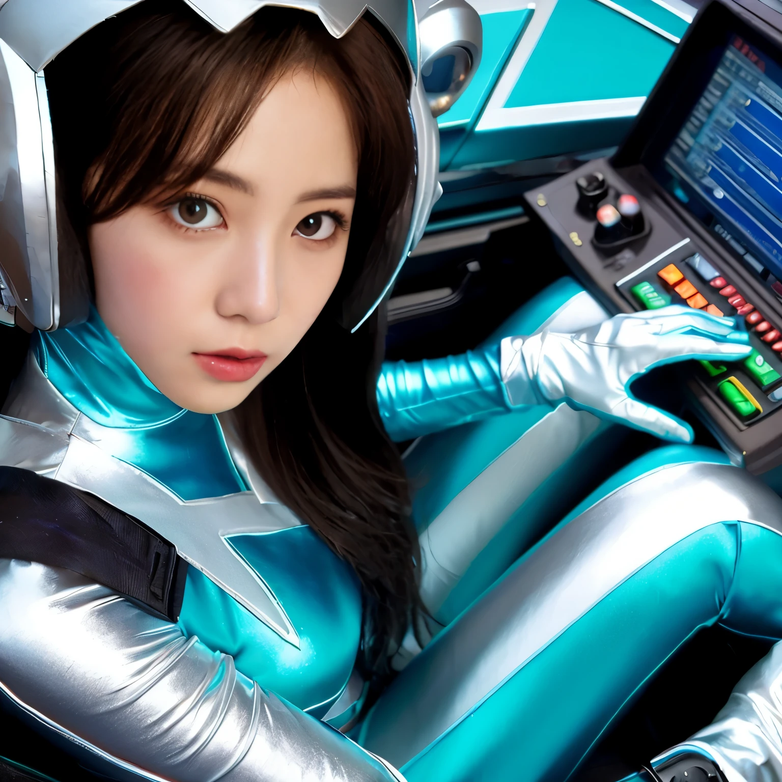 best image quality、Super high resolution、(realism:1.4)、Korean beauty star、The most beautiful KPOP star、face、Horny Korean makeup、erotic expression、A body that makes you want to touch it、Erotic photos、Realistic satin fabric texture、Costume made of stretch satin fabric that is smooth to the touch、The drape of the curved part of the satin fabric、Strong luster of costume、costume quality、8K photo quality、Costume made of high-quality satin fabric with high density、Super-class battle leather cloak with a smooth texture、Super Sentai Women's Heroine Suit、Super-class battleship shiny costumes、Texture of costumes that satin fetishists respond to、Thin, glossy stretch satin fabric、