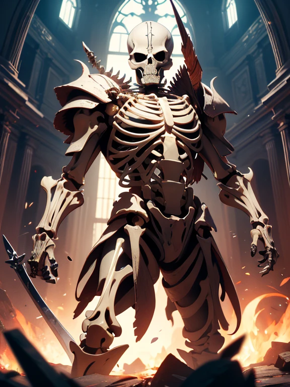 (masterpiece, high quality, high resolution, absurd, super detailed, 8k),real:1.5,(skeleton warrior)