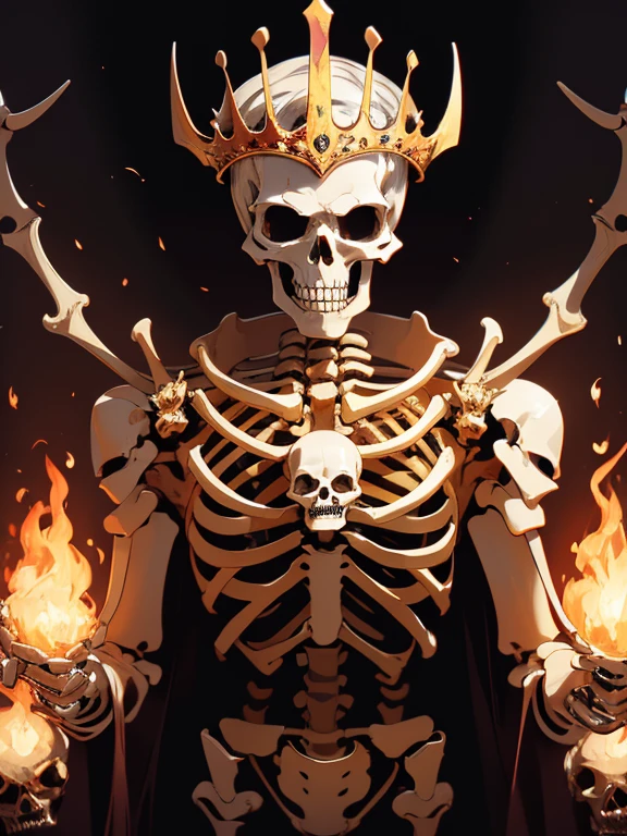 (masterpiece, high quality, high resolution, absurd, super detailed, 8k),real:1.5,(skeleton king)