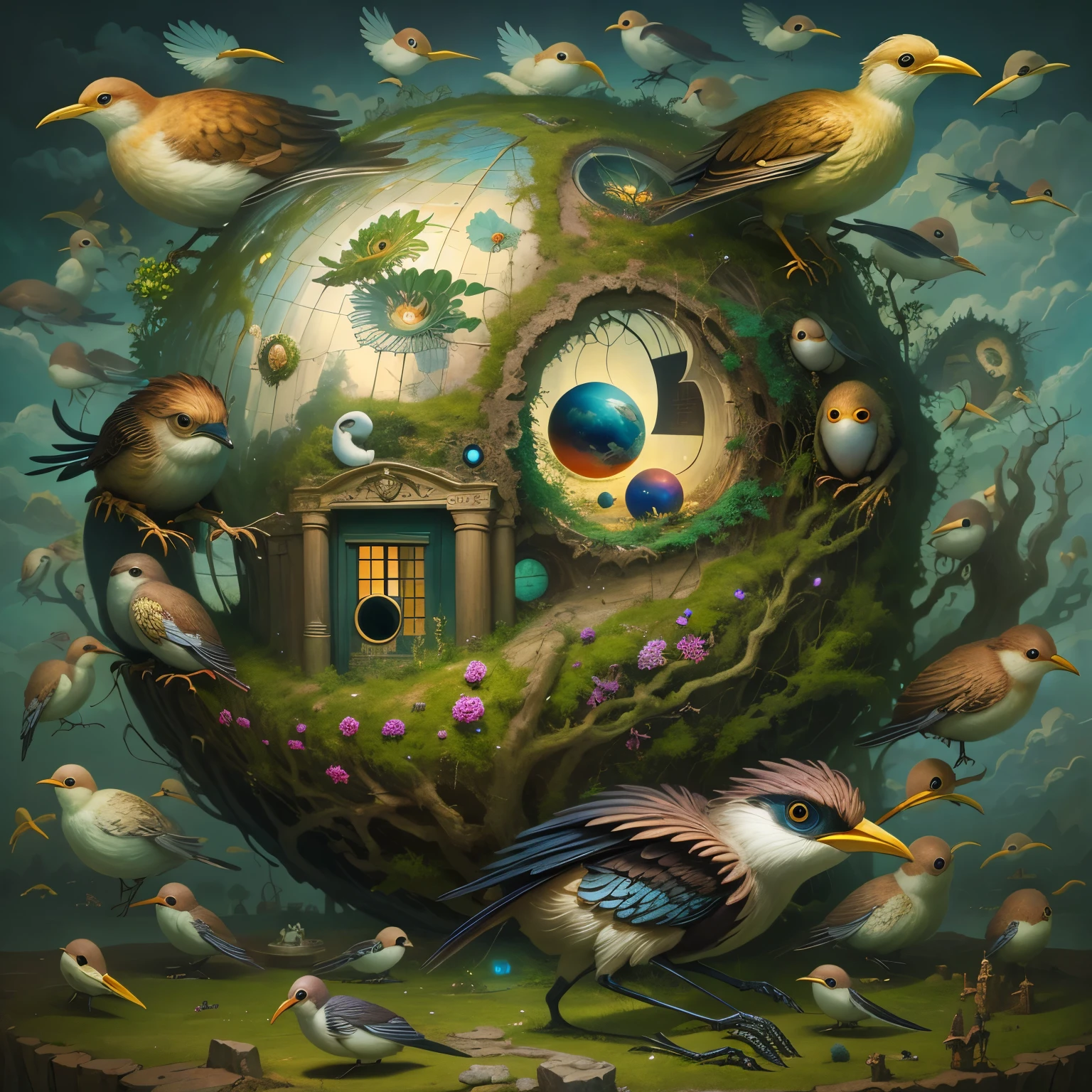 deep nesting world, surrealism, dreamlikeart