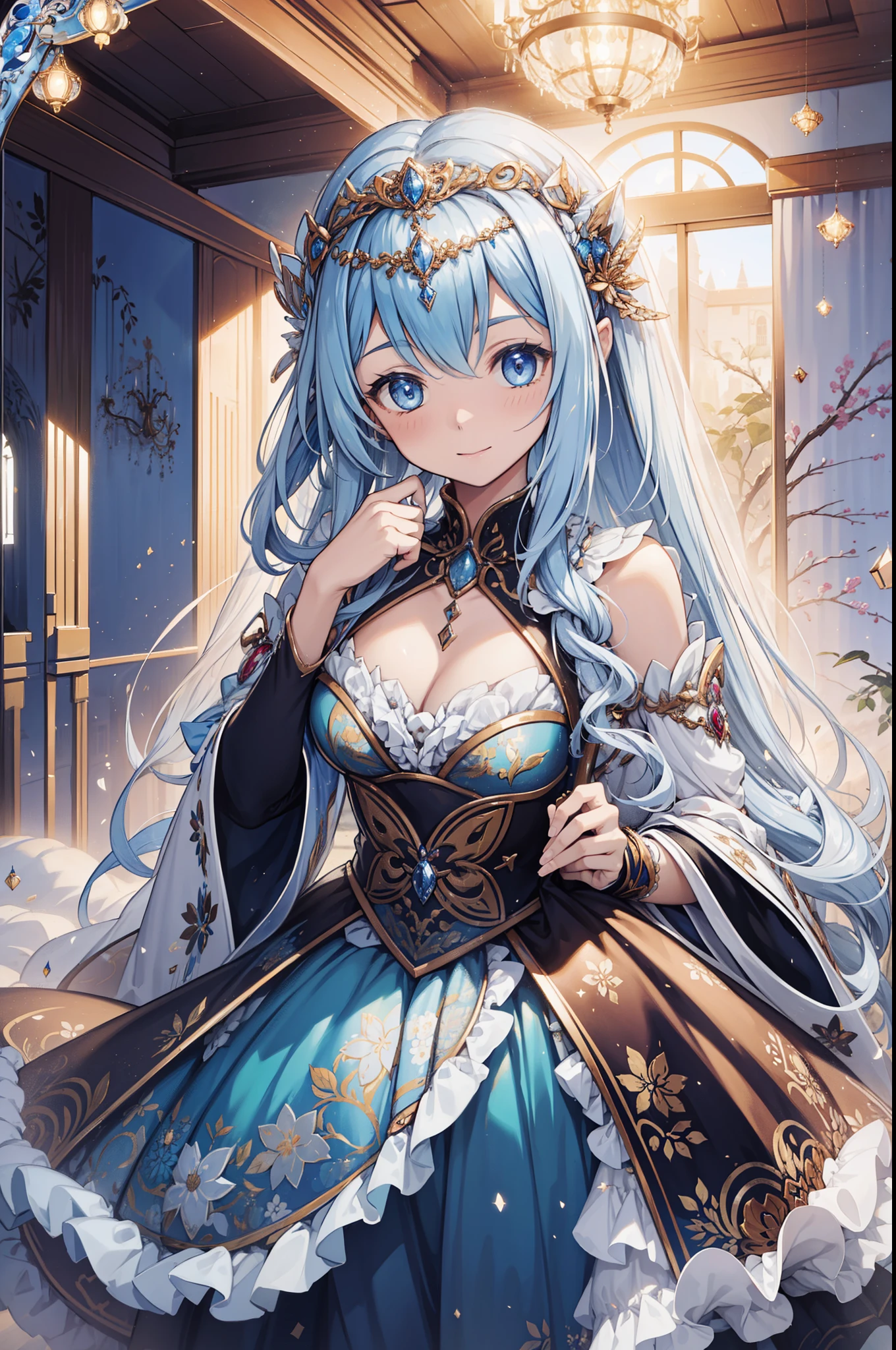 Minor repaint,Exquisite and beautiful little blue eyes,Happy girl,Exquisite palace costumes