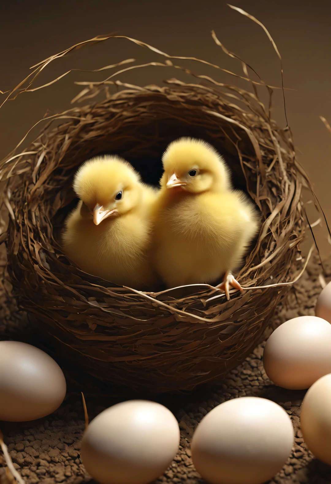 Chick hatches from egg, Photorealistic, super quality, intricate details, masterpiece, 8k, --with 9:16 -- 5 o'clock.2